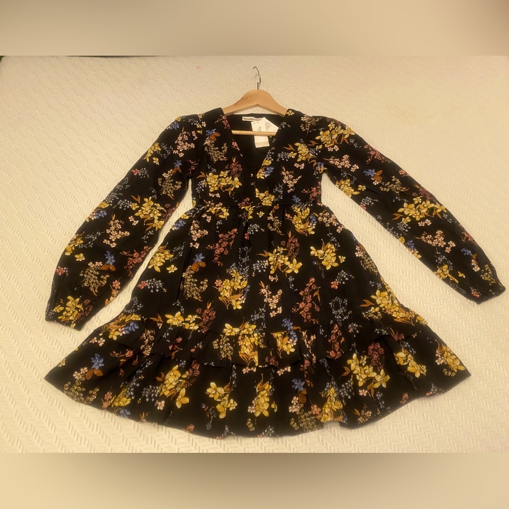 Womens Babydoll Mini Dresz Long Sleeve XXS